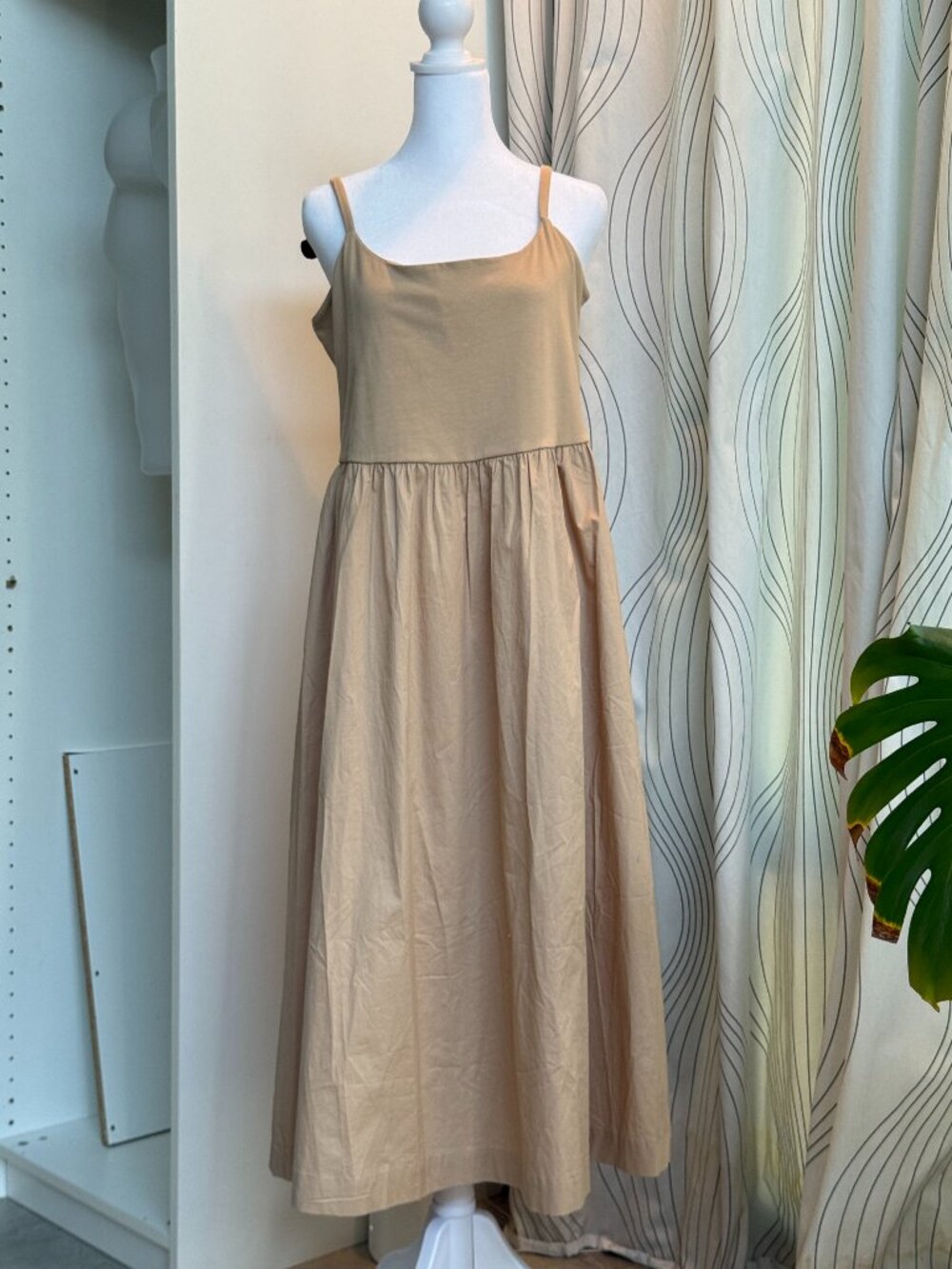 tan spaghetti-strap midi cami dress from Old Navy